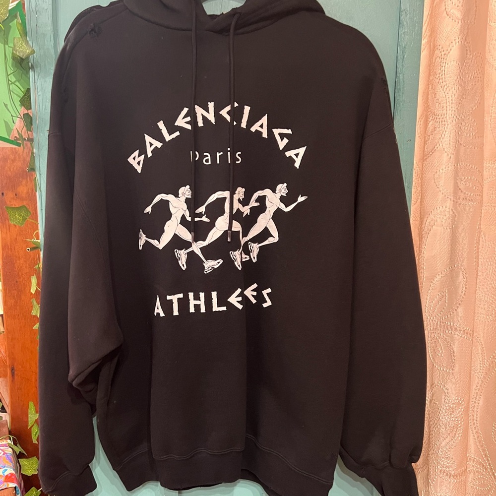 Oversized Balenciaga Black Athletes Hoodie